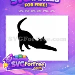 Free Black Cat Silhouette Free Sitting Pose Outline Feline Free SVG 2 - Instant Download