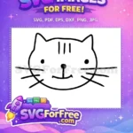 Free Hand-Drawn Smiling Face Free Black Striped Cat Silhouette Free SVG - Instant Download