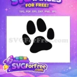 Free Cat Paw Print Free Black Silhouette Pet Animal Lover Free SVG - Instant Download