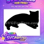 Free Stretching Black Cat Free Arched Back Silhouette Feline Pet Design Free SVG - Instant Download