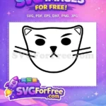 Free Grumpy Cat Face Free Black Silhouette Grumpy Kitty Free SVG - Instant Download
