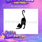 Free Black Cat Silhouette Free Sitting Cat Pose Feline Pet Design Free SVG 3 - Instant Download