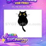 Free Chubby Black Cat Free Big Yellow Eyes Jiji Cat Free SVG - Instant Download