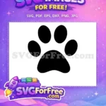 Free Black Cat Paw Print Free Simple Silhouette Design Feline Animal Free SVG - Instant Download