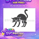 Free Spooky Black Cat Free Arching Back Silhouette Halloween Free SVG 1 - Instant Download