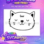 Free Black Cat Silhouette Free Elegant Curled Tail Design Free SVG 1 - Instant Download