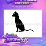 Free Black Cat Green Eyes Free Elegant Silhouette Egyptian Goddess Free SVG - Instant Download