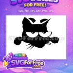Free Grumpy Peeking Cat Free Big Annoyed Eyes Cartoon Free SVG - Instant Download