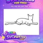 Free Black Cat Paw Outline Free Simple Feline Silhouette Free SVG - Instant Download