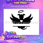 Free Angel Dog Silhouette Free Pet Memorial Heart Halo Wings Free SVG - Instant Download