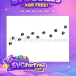 Free Black Cat Paw Prints Free Walking Trail Cute Kitty Free SVG - Instant Download