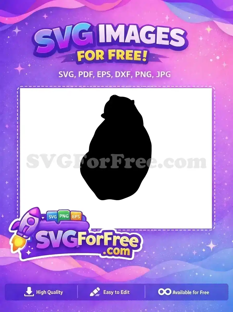 A striking free bear silhouette, showcasing a powerful and detailed form perfect for any free crafting project or digital design.