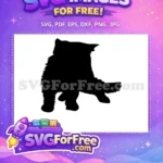 Free Fluffy Black Cat Free Spiky Fur Silhouette Design Free SVG - Instant Download