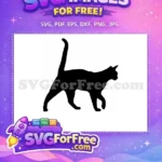 Free Black Cat Silhouette Free Sitting Outline Feline Design Free SVG 3 - Instant Download