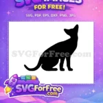 Free Sitting Cat Looking Up Free Black Silhouette Feline Free SVG - Instant Download