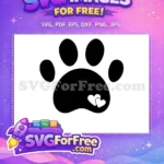 Free Black Paw Print Free Two Hearts Love Cat Silhouette Free SVG - Instant Download