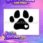 Free Cat Paw Print Free Heart Cutout Cat Silhouette Free SVG - Instant Download