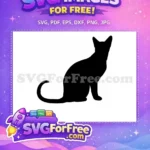 Free Black Cat Silhouette Free Simple Feline Design Art Free SVG 1 - Instant Download