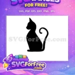 Free Grinning Cheshire Cat Silhouette Free Mischievous Smile Alice Free SVG - Instant Download