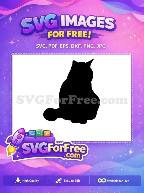 Free black cat silhouette, a versatile animal graphic design for crafting and DIY projects. Get this free SVG now!
