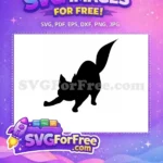 Free Cat Silhouette Free Holding Number One First Birthday Free SVG - Instant Download