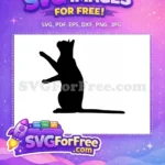 Free Black Cat Silhouette Free Sitting Pose Outline Feline Free SVG 3 - Instant Download
