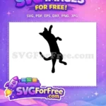 Free Playful Falling Cat Free Black Silhouette Unique Bottom View Free SVG - Instant Download