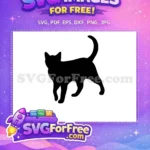 Free Walking Black Cat Free Elegant Silhouette Pet Design Free SVG - Instant Download