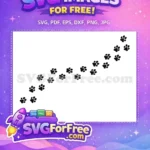Free Black Cat Paw Prints Free Walking Trail Cat Silhouette Free SVG - Instant Download