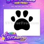Free Black Cat Paw Print Free Animal Track Silhouette Feline Pet Design Free SVG - Instant Download