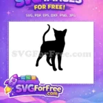 Free Black Cat Silhouette Free Standing Slender Body Pet Free SVG - Instant Download