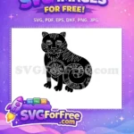 Free Mandala Cat Silhouette Free Decorative Bracelet Ornamental Design Free SVG - Instant Download