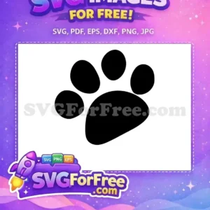 A crisp black paw print, a free design, ideal for animal-themed crafts and digital projects. Get this free design!