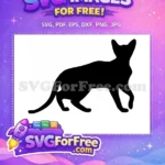 Free Black Cat Silhouette Free Sitting Pose Feline Free SVG - Instant Download