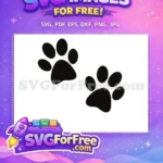 Free Black Cat Paw Print Free Simple Silhouette Design Free SVG - Instant Download