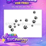 Free Black Cat Paw Prints Free Paw Print Trail Cat Silhouette Free SVG - Instant Download