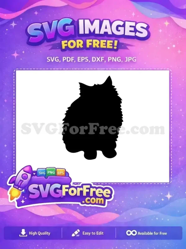 Free Fluffy Pet Silhouette SVG – Adorable Craft Design Discover this free fluffy pet silhouette design, perfect for crafting projects. A charming, free animal vector art for all your creative needs.