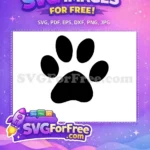 Free Black Cat Paw Print Free Feline Outline Cat Silhouette Free SVG - Instant Download