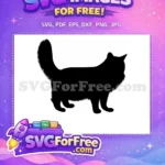 Free Black Cat Silhouette Free Spooky Halloween Cat Design Free SVG 1 - Instant Download