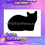 Free Lying Down Black Cat Free Simple Minimalist Design Cat Silhouette Free SVG - Instant Download