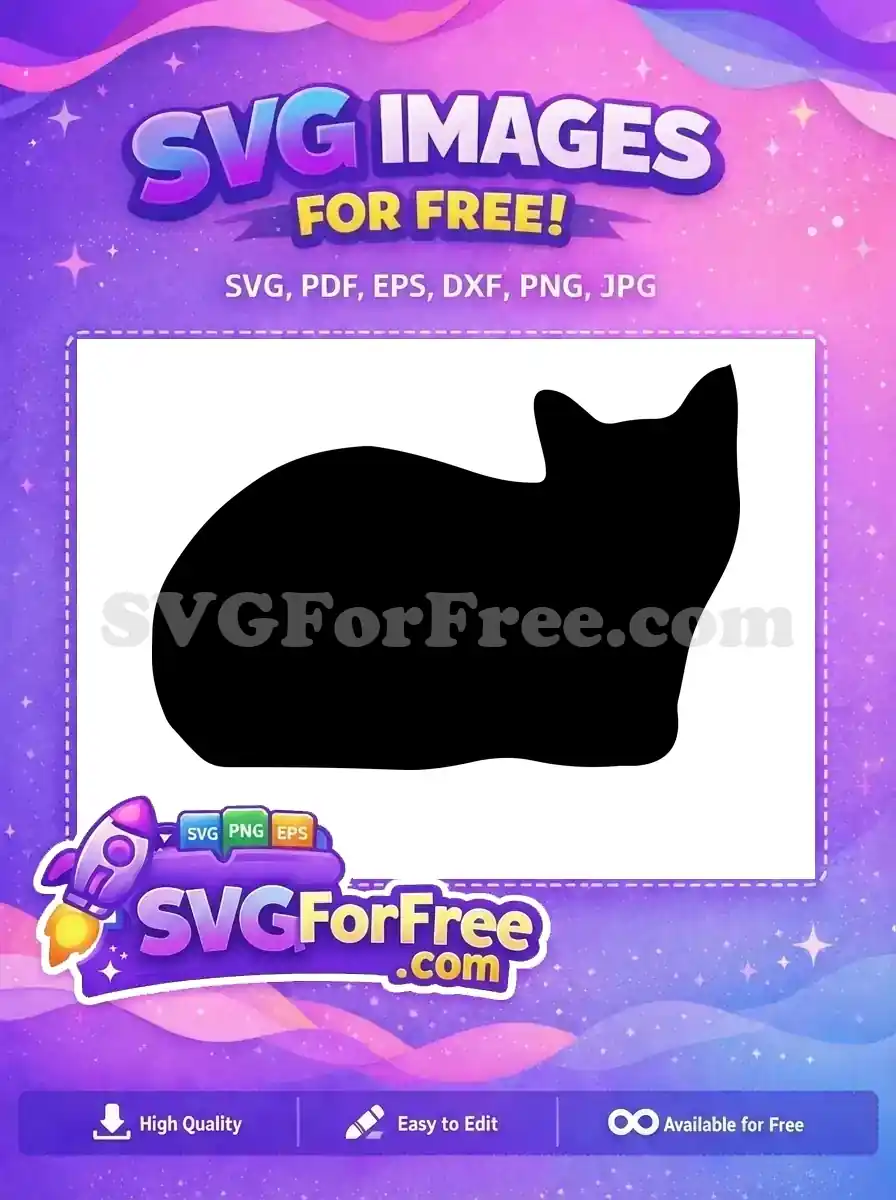 Free elegant black cat silhouette SVG, ideal for crafting and digital art. A versatile free design for pet lovers.