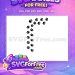 Free Black Cat Paw Prints Free Walking Trail Path Cat Silhouette Free SVG 1 - Instant Download