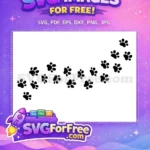 Free Black Paw Prints Free Cat Trail Silhouette Free SVG - Instant Download