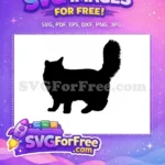 Free Black Cat Silhouette Free Sitting Pose Feline Art Free SVG 2 - Instant Download