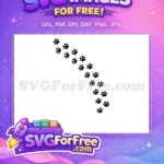 Free Black Cat Paw Prints Free Walking Trail Silhouette Animal Free SVG - Instant Download