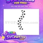 Free Black Cat Paw Prints Free Trail Path Silhouette Free SVG - Instant Download