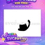 Free Lying Down Black Cat Free Sleepy Curled Tail Feline Pet Design Free SVG - Instant Download
