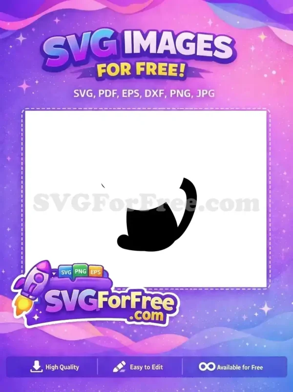 Free Playful Animal Silhouette Design – Instant Download! Discover this free playful animal silhouette, a versatile design featuring a cute creature's body and curled tail, perfect for any project. Free download available now!