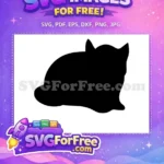 Free Chunky Cat Free Black Loaf Feline Silhouette Free SVG - Instant Download