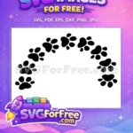 Free Paw Print Arch Silhouette Free Black Cat Tracks Pet Free SVG - Instant Download
